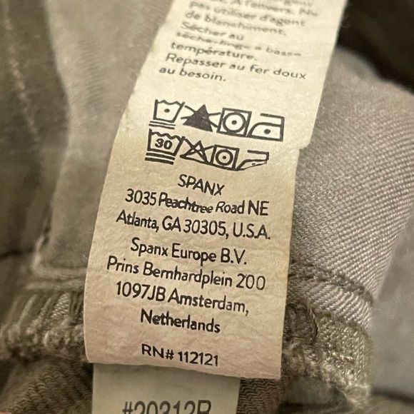 Spanx Twill Cropped Wide Leg Jeans Olive Green Women’s Size XL - Picture 7 of 10